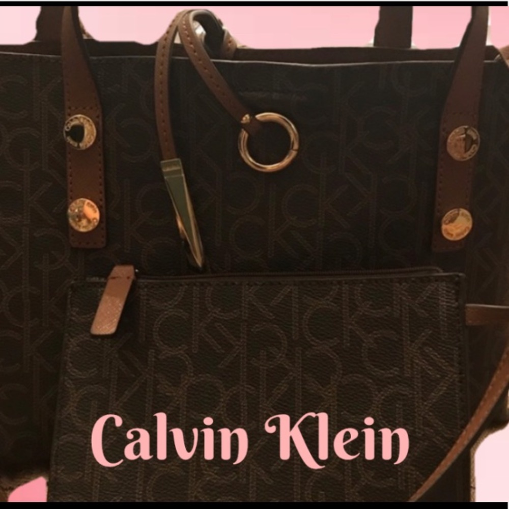 EUC Calvin Klein Brown  Leather Crossbody
